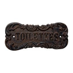 Метална табелка с надпис Toilettes